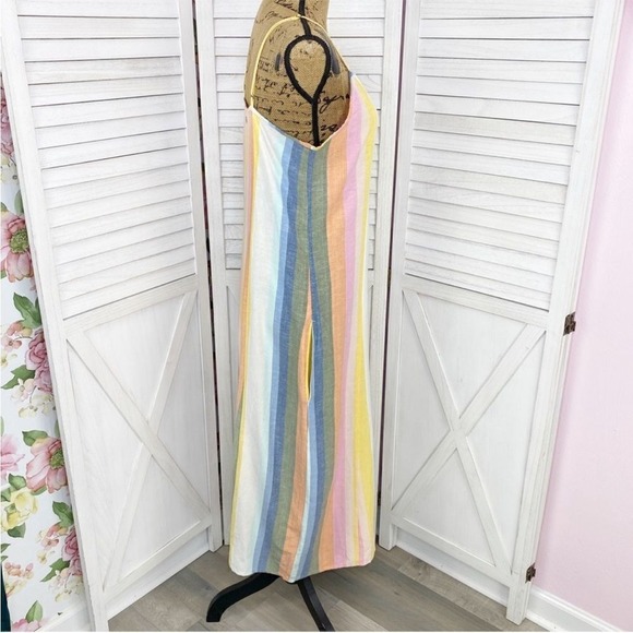 Billabong Lucky Us Striped Sleeveless Midi Dress Pastel Multi Large - Picture 5 of 16